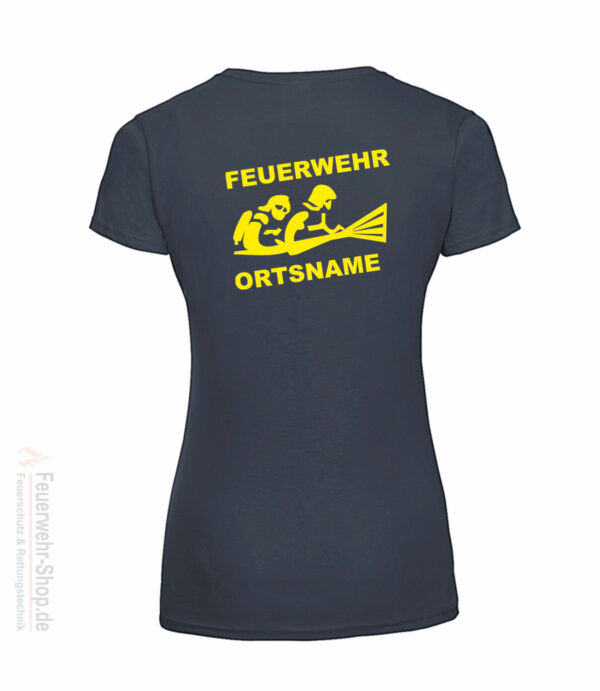 Feuerwehr Premium Damen T-Shirt Firefighter III mit Ortsname – Bild 3