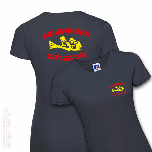Feuerwehr Premium Damen T-Shirt Firefighter IV mit Ortsnamen