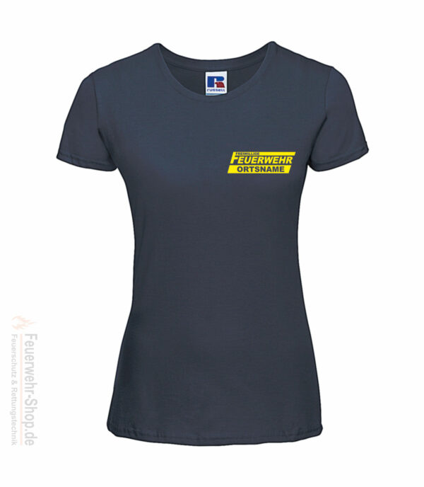 Feuerwehr Premium Damen T-Shirt Freiwillige Feuerwehr Logo mit Ortsname