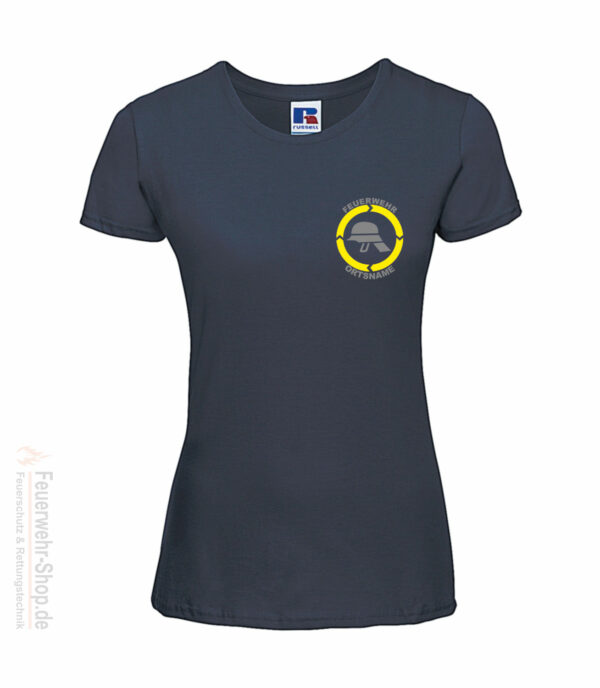 Feuerwehr Premium Damen T-Shirt Helm mit Ortsname