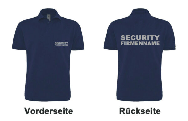 Sicherheitsdienst Poloshirt Modell Basis mit Firmennamen