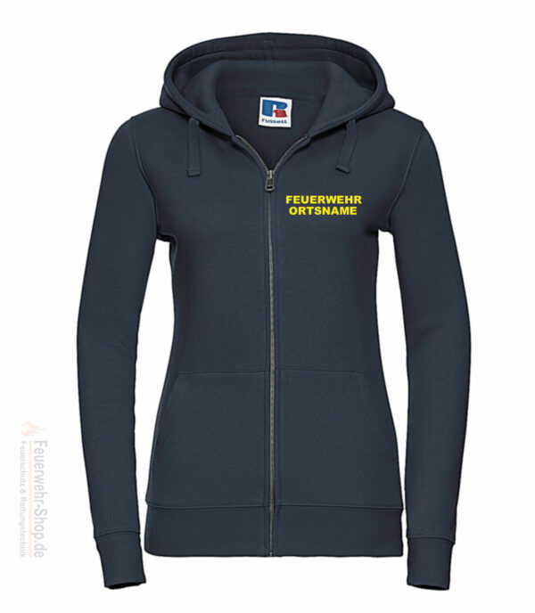 Feuerwehr Premium Damen Kapuzen-Sweatjacke Basis mit Ortsnamen