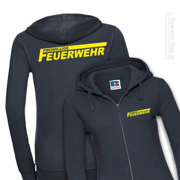 Feuerwehr Premium Damen Kapuzen-Sweatjacke Freiwillige Feuerwehr Logo