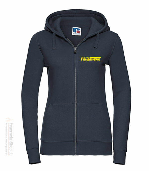 Feuerwehr Premium Damen Kapuzen-Sweatjacke Freiwillige Feuerwehr Logo