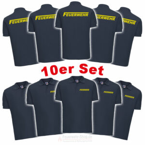10'er Set Feuerwehr Poloshirt Logo