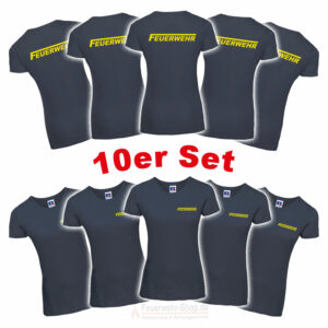 10'er Set Feuerwehr T-Shirt Logo