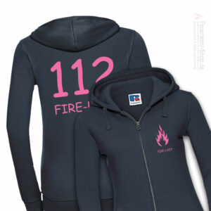 Feuerwehr Premium Damen Kapuzen-Sweatjacke Firelady