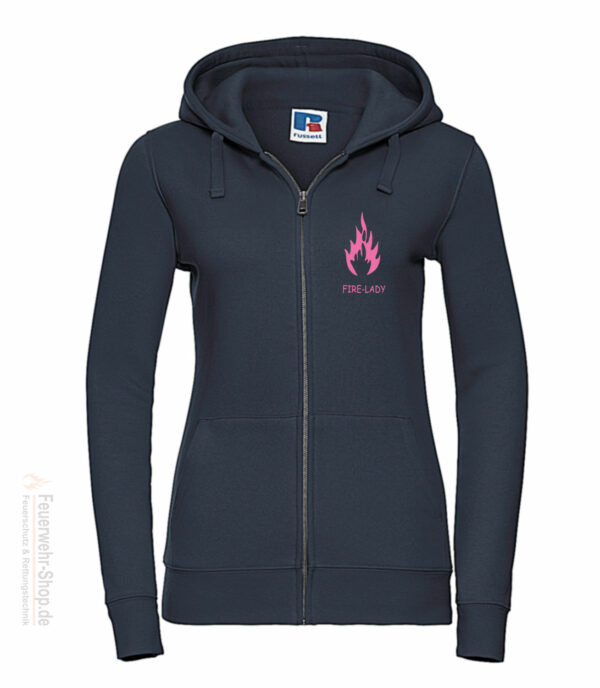 Feuerwehr Premium Damen Kapuzen-Sweatjacke Firelady