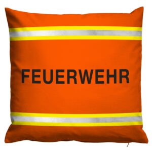 Kissen Feuerwehr im Einsatzlook (orange mit reflektierenden Streifen)-0