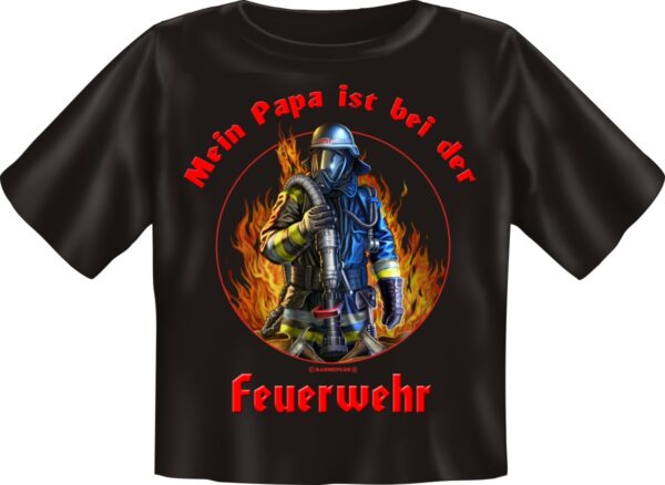 Kinderfeuerwehr T-Shirt Papa ist bei der Feuerwehr-0