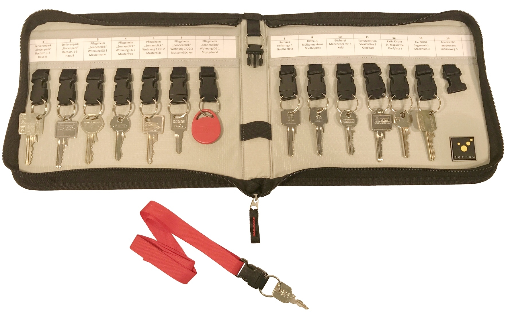Tee-uu KEYSAFE XL Schlüsselmappe für 28 Schlüssel Schlüsselorganizer
