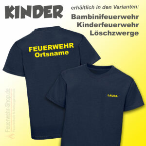 Kinderfeuerwehr Premium T-Shirt Basis mit Ortsname und Name