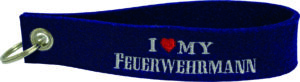 Filzschlüsselanhänger "I Love My Feuerwehrmann"