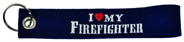 Filzschlüsselanhänger "I Love My Firefighter"