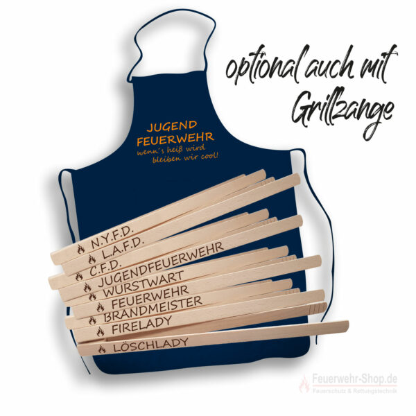 "Jugendfeuerwehr" Grillschürze mit Taschenfach und optionaler Grillzange
