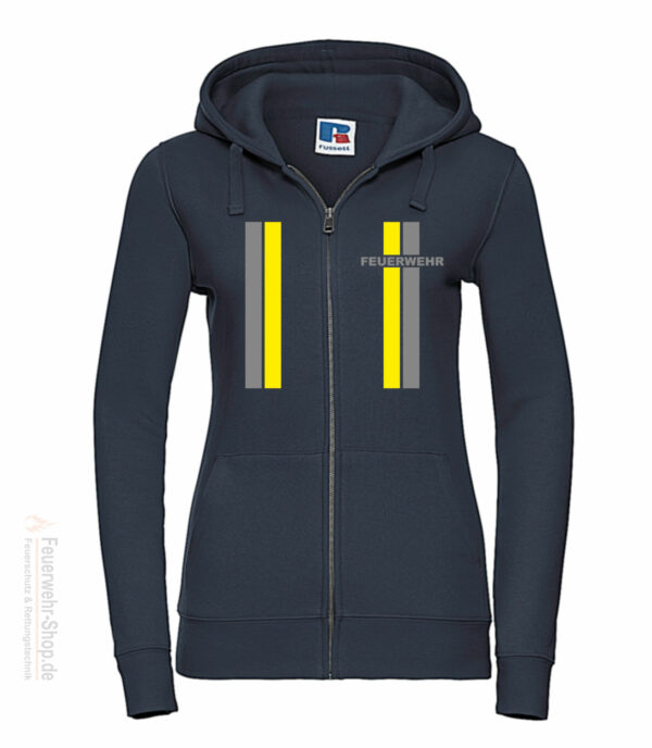 Feuerwehr Premium Damen Kapuzen-Sweatjacke Einsatzlook mit Ortsname