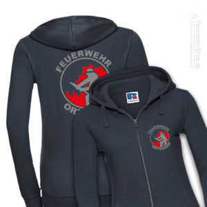 Feuerwehr Premium Damen Kapuzen-Sweatjacke Firefighter I mit Ortsnamen