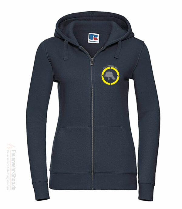 Feuerwehr Premium Damen Kapuzen-Sweatjacke Helm