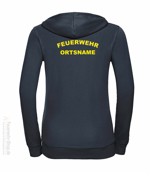 Feuerwehr Premium Damen Kapuzen-Sweatjacke Rundlogo mit Ortsnamen – Bild 3