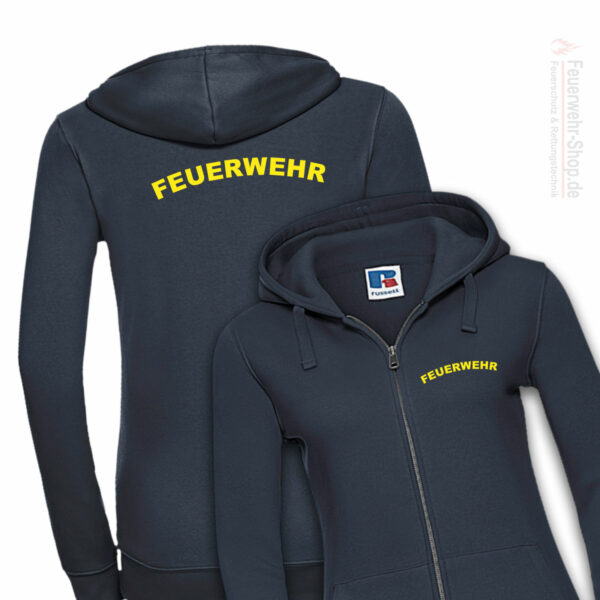 Feuerwehr Premium Damen Kapuzen-Sweatjacke Rundlogo