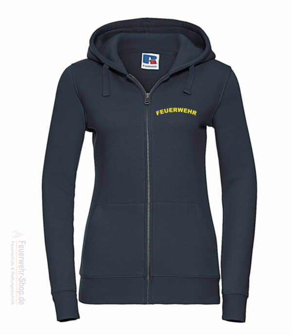 Feuerwehr Premium Damen Kapuzen-Sweatjacke Rundlogo