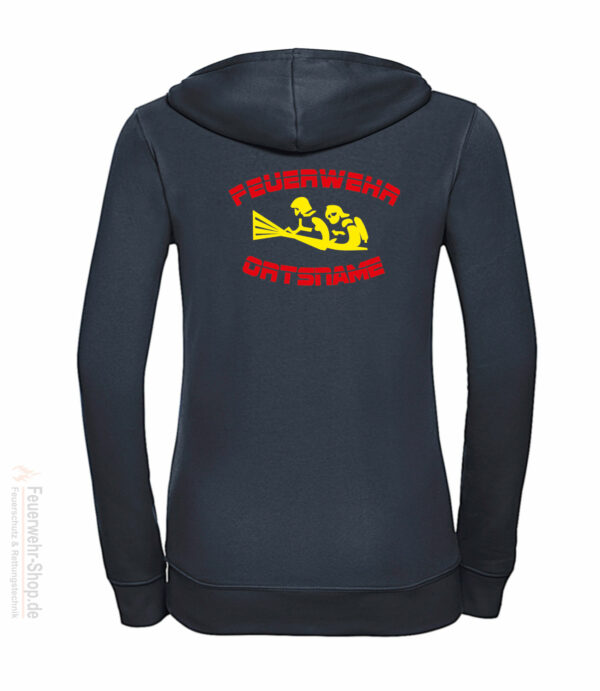 Feuerwehr Premium Damen Kapuzen-Sweatjacke Firefighter IV mit Ortsnamen – Bild 3