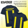 Kinderfeuerwehr Premium T-Shirt im Einsatzlook gelb mit Ortsname