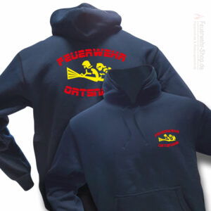 Feuerwehr Premium Kapuzen-Sweatshirt Firefighter IV mit Ortsnamen