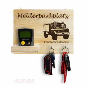 Melderparkplatz Feuerwehr + Ortsname Personalisiert ca. 30x20x8cm, Holz NEU