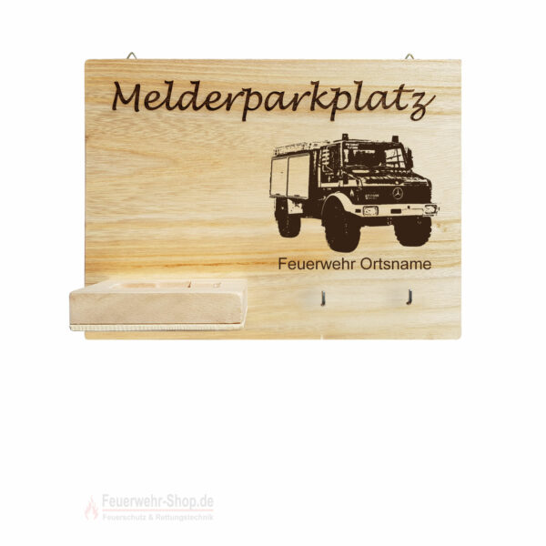 Melderparkplatz Feuerwehr + Ortsname Personalisiert ca. 30x20x8cm, Holz NEU