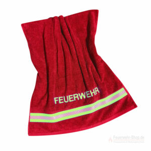 Badetuch Feuerwehr rot mit Reflexbestreifung 140 x70 cm