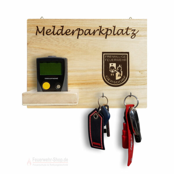 Melderparkplatz Feuerwehr Logo / Wappen+ Ortsname Personalisiert ca. 30x20x8cm, Holz NEU