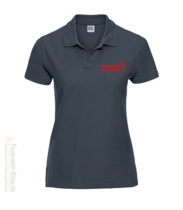 Feuerwehr Premium Damen Poloshirt Basis Flamme mit Ortsname