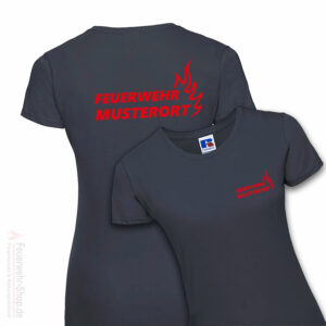 Feuerwehr Premium Damen T-Shirt Basis Flamme mit Ortsname