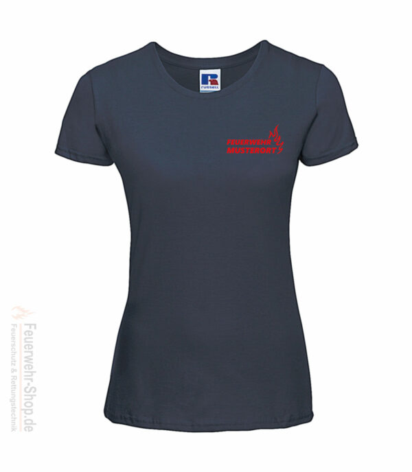 Feuerwehr Premium Damen T-Shirt Basis Flamme mit Ortsname