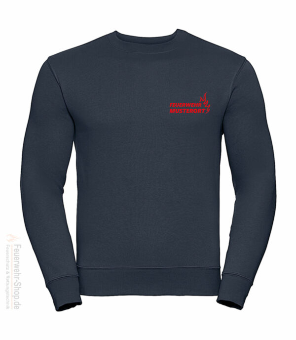 Feuerwehr Premium Pullover Basis Flamme mit Ortsname