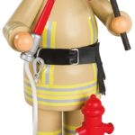 Räuchermann, Feuerwehrmann, beige, 13x24cm