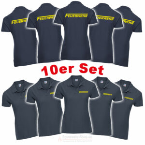 10'er Set Feuerwehr Poloshirt Logo