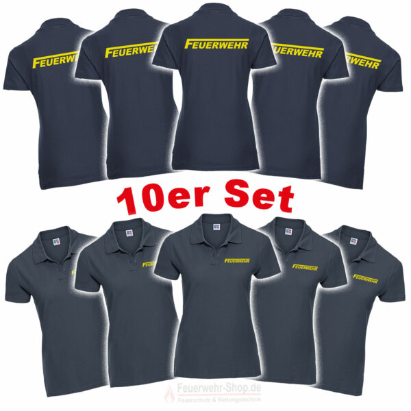 10'er Set Feuerwehr Poloshirt Logo