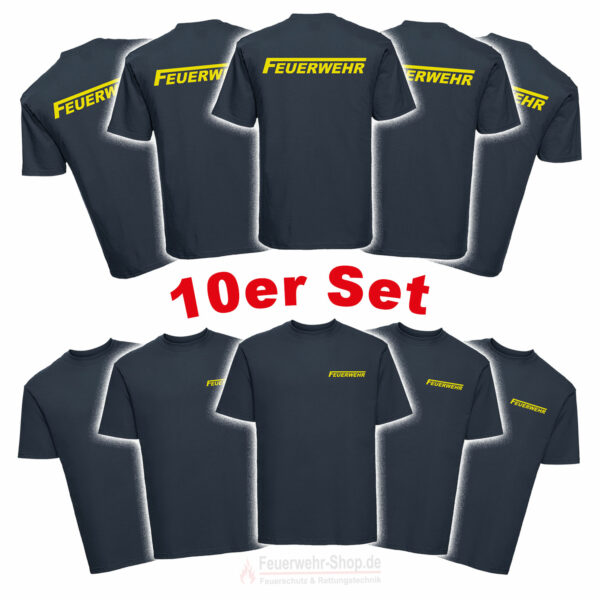 10'er Set Feuerwehr T-Shirt Logo