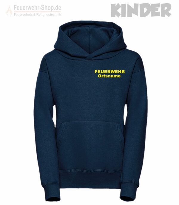 Kinderfeuerwehr Premium Kapuzen-Sweatshirt Basis mit Ortsname