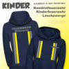 Kinderfeuerwehr Premium Kapuzen-Sweatshirt im Einsatzlook mit Ortsname