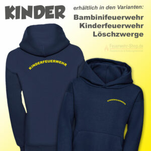 Kinderfeuerwehr Premium Kapuzen-Sweatshirt Rundlogo