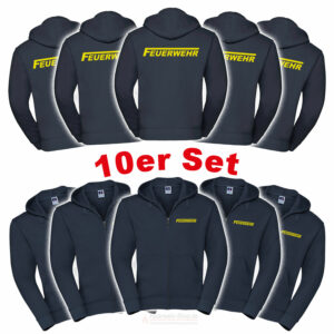 10'er Set Feuerwehr Kaputzen-Jacke Logo