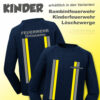 Kinderfeuerwehr Premium Sweatshirt im Einsatzlook gelb/silber mit Ortsname