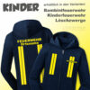 Kinderfeuerwehr Premium Kapuzenjacke im Einsatzlook gelb mit Ortsname