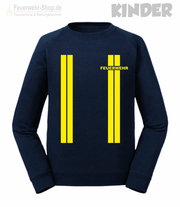 Kinderfeuerwehr Premium Sweatshirt im Einsatzlook gelb mit Ortsname