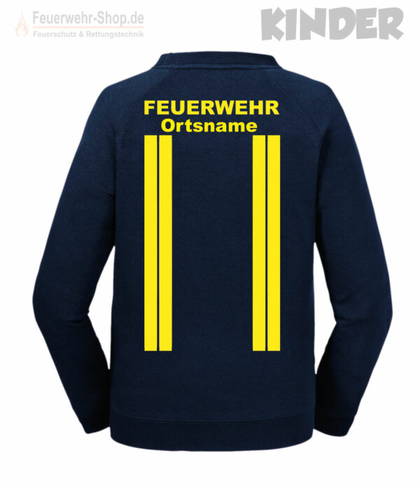 Kinderfeuerwehr Premium Sweatshirt im Einsatzlook gelb mit Ortsname