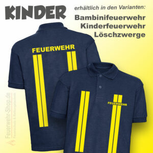 Kinderfeuerwehr Premium Poloshirt im Einsatzlook gelb