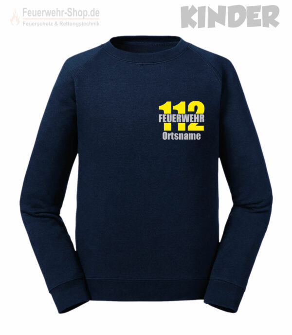 Kinderfeuerwehr Premium Sweatshirt Modell Firefighter II mit Ortsname